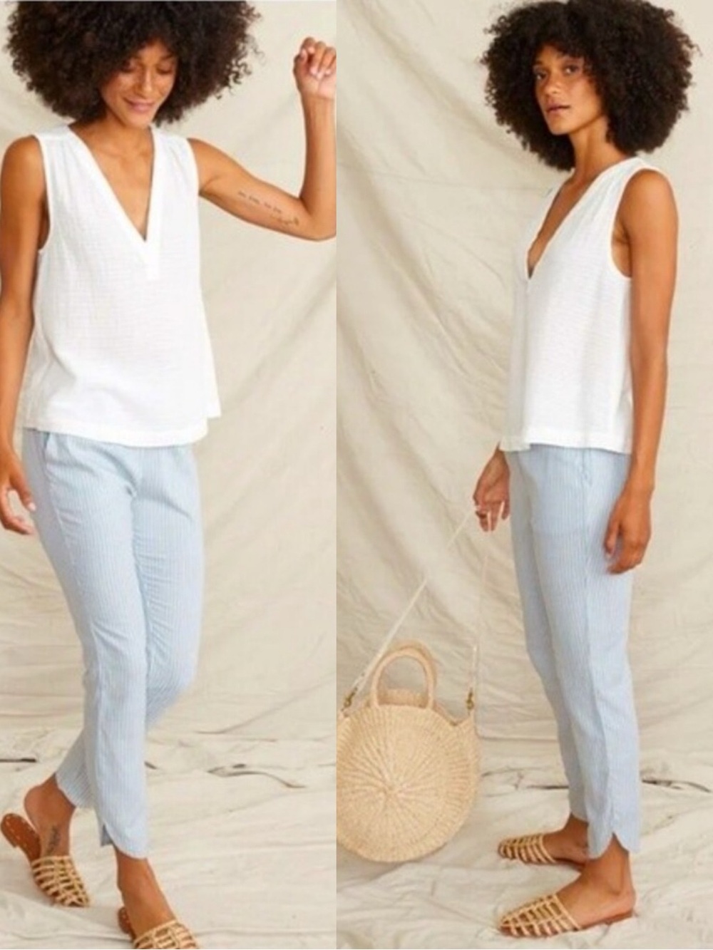 Marine Layer Allison Stripe Blue Pants